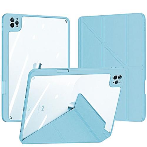 Coque Crystal Folio Origami Pour Ipad Pro 11 2021 3 Eme Generation Bleu