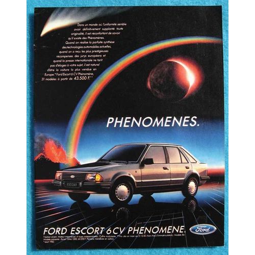 Publicité Papier - Voiture Ford Escort 6 Cv De 1984