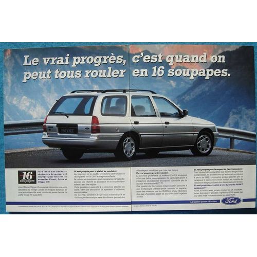 Publicité Papier - Voiture Ford Escort Clipper 16 Soupapes De 1992