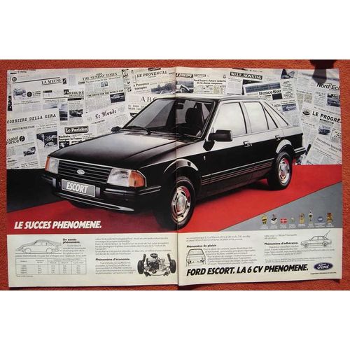 Publicité Papier - Voiture Ford Escort 6 Cv De 1982