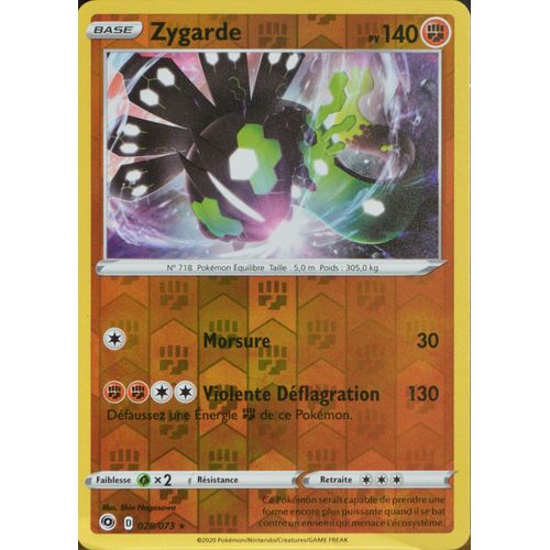 Carte Pokémon 028/073 Zygarde ?H - Reverse Eb3.5 La Voie Du Maître Neuf Fr