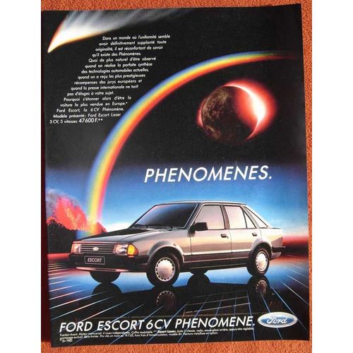 Publicité Papier - Voiture Ford Escort 6 Cv De 1983