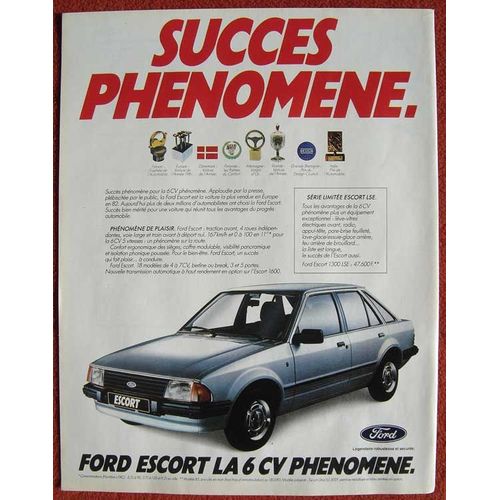Publicité Papier - Voiture Ford Escort 1300 L.S.E. De 1983