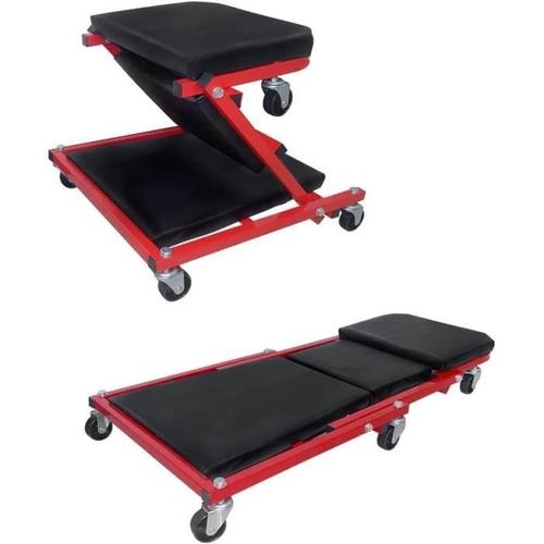 Aufun Car Workshop Roller Board 2 En 1 Table D'atelier Avec Support Et Roues 360° Assemblage Roller Skateboard 92 X 44 X 12 Cm