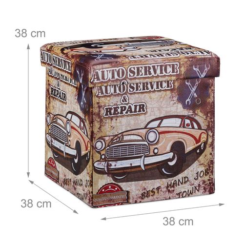 Tabouret Pliant Coffre De Rangement Banc Pliable 38 X 38 Cm Multicolore Helloshop26 2013094