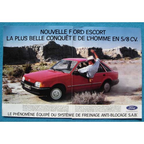 Publicité Papier - Voiture Ford Escort De 1986