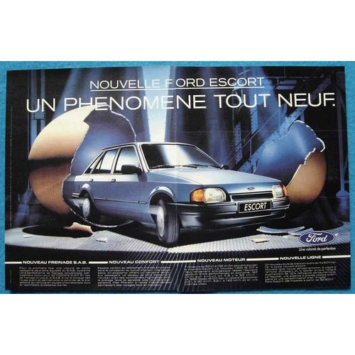Publicité Papier - Voiture Ford Escort De 1986