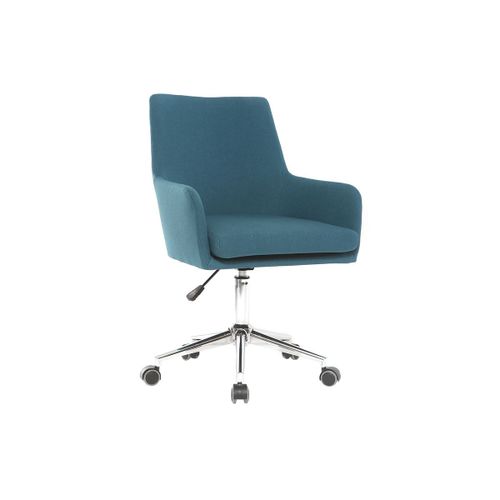 Fauteuil De Bureau Design Tissu Bleu Canard Shana