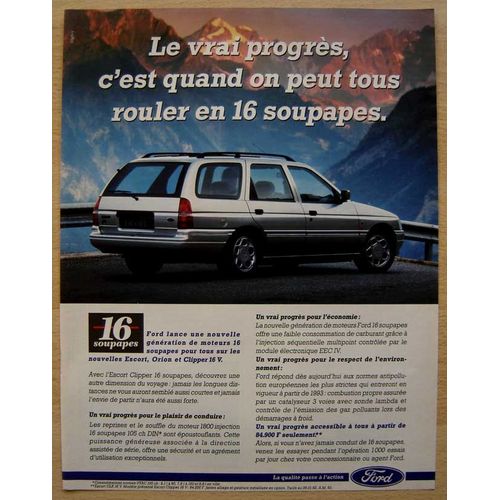 Publicité Papier - Voiture Ford Escort De 1992
