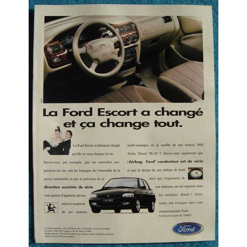 Publicité Papier - Voiture Ford Escort De 1995