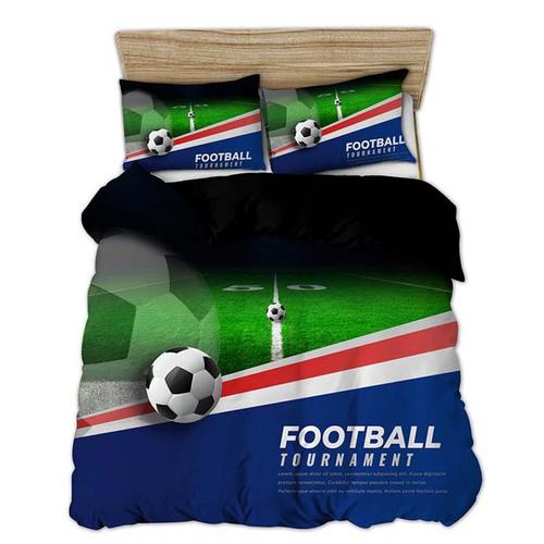 Football Housse De Couette De Marque:1 Housse De Couette + Taies D'oreiller 3d Imprimée Football Thème Parure De Lit -Ea30032