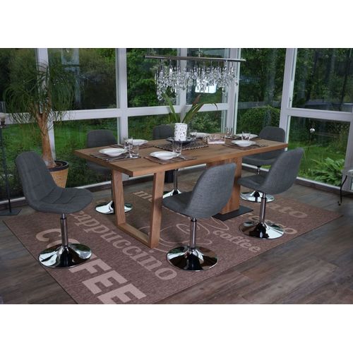 6x Chaise De Salle À Manger Cascina, Fauteuil Pitovante, Chrome   Tissu Gris Clair