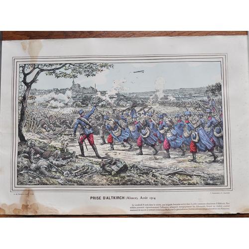 3 Reproductions D¿Estampes De Fernand Auguste Besnier Sur La Guerre De 1914