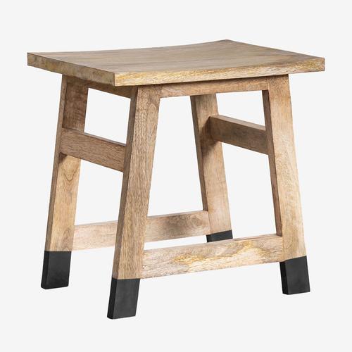 Tabouret Bas En Bois De Manguier Pid Noir