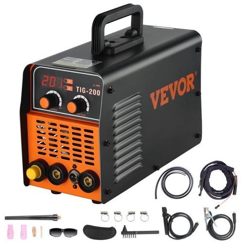 Poste à souder tig - VEVOR - 2 en 1,230 V,avec Écran Numérique LCD pour Soudage Acier, du Titane et de l'Alliage de Cuivre