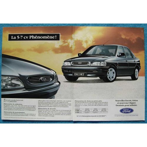 Publicité Papier - Voiture Ford Escort Phénomène De 1992