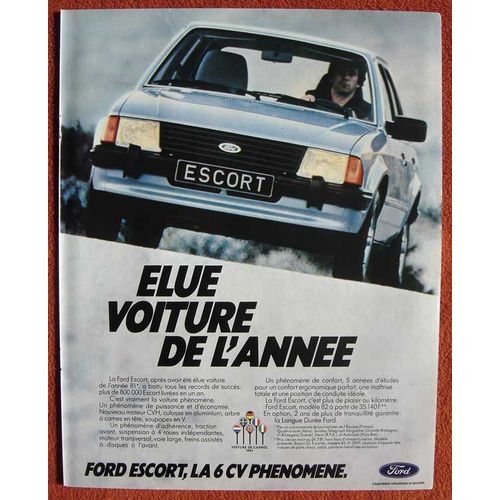 Publicité Papier - Voiture Ford Escort G.L.5 De 1981