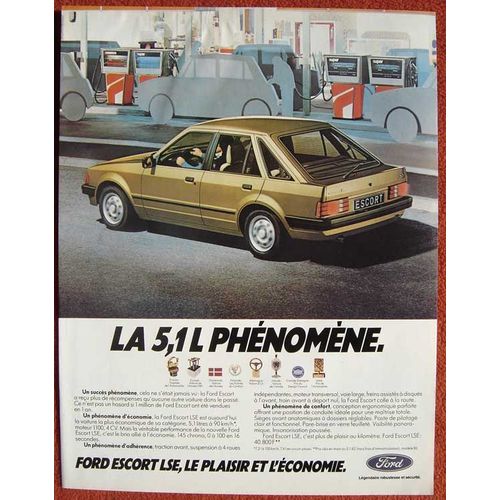 Publicité Papier - Voiture Ford Escort L.S.E. De 1982