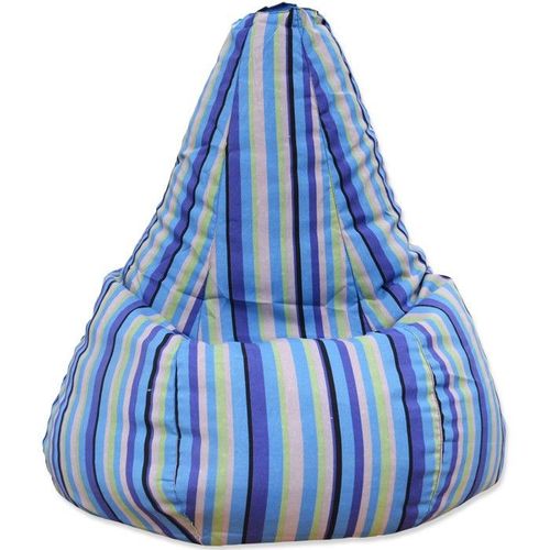 Pouf Poire Adulte Bleu Rayé