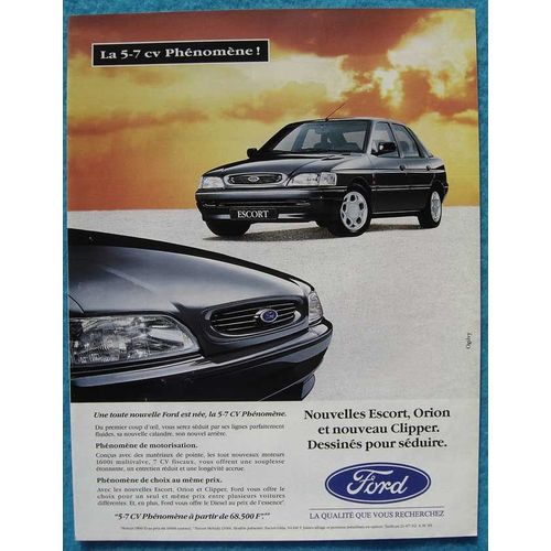 Publicité Papier - Voiture Ford Escort Phénomène De 1992