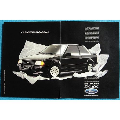 Publicité Papier - Voiture Ford Escort X.R.3i De 1985