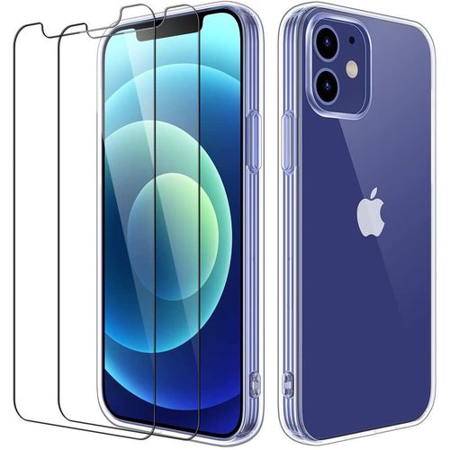 Coque Silicone + 2 Vitres Protection Ecran Pour Apple Iphone 12 Pro Max Little Boutik®