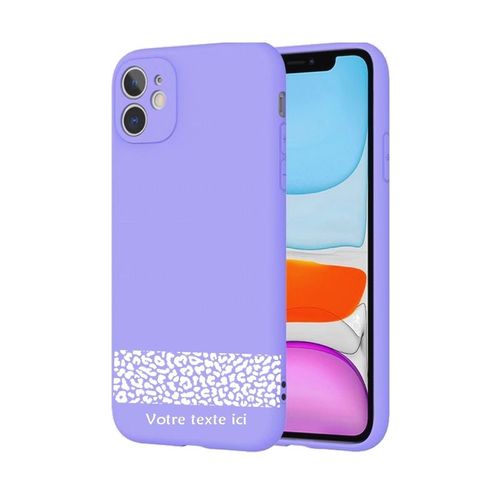Coque Mauve Iphone 7 8 Se 2020 Dentelle Leopard Blanc Personnalisee