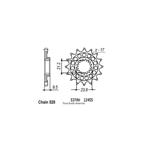 Sifam - Pignon Acier 13 Dents Compatible Suzuki Rm-Z 450 05- 12455cz