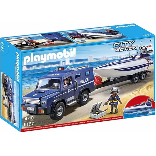 Playmobil 5187 Fourgon Et Vedette De Police