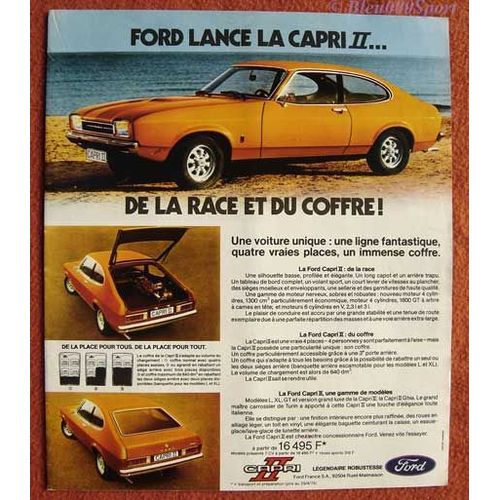 Publicité Papier - Voiture Ford Capri I.I. De 1974
