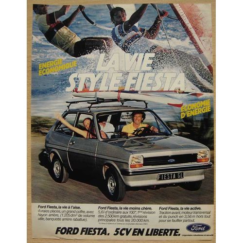 Publicité Papier - Voiture Ford Fiesta De 1981