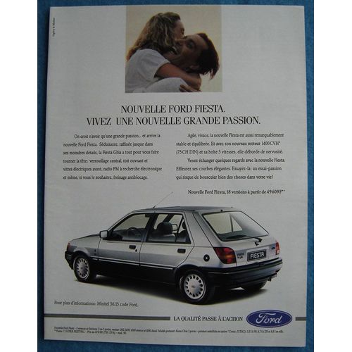 Publicité Papier - Voiture Ford Fiesta De 1989