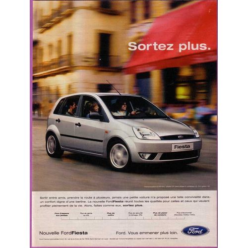 Publicité Papier - Voiture Ford Fiesta De 2002