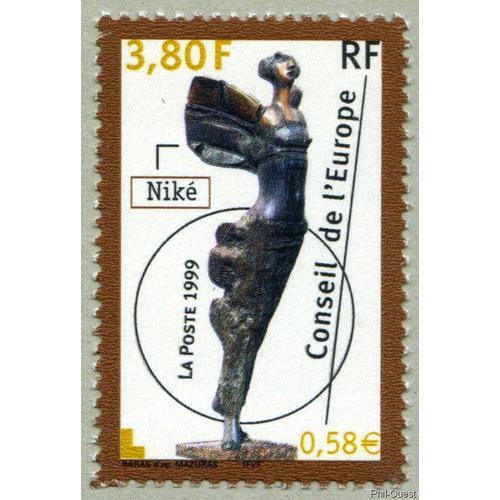 France 1999, Très Beau Timbre De Service Du Conseil De L'europe, Neuf** Lyxe Yvert 121, Statue De L'artiste Lithuanien Petras Mazuras Intitulée « Niké », Qui Signifie "Victoire".