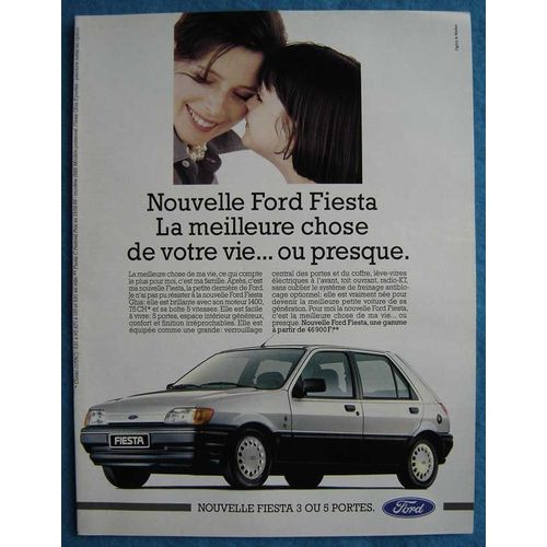 Publicité Papier - Voiture Ford Fiesta Ghia De 1989