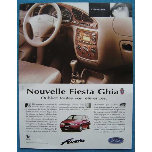 Publicité Papier - Voiture Ford Fiesta Ghia De 1996