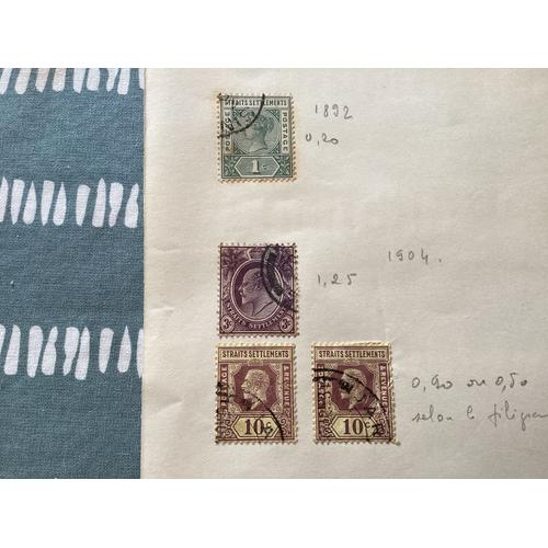 Lot De 4 Timbres, Straits Settlements, Malaisie, Période 1890-1905.