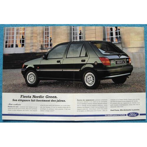 Publicité Papier - Voiture Ford Fiesta Nordic Green De 1992