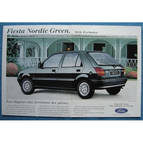 Publicité Papier - Voiture Ford Fiesta Nordic Green De 1993