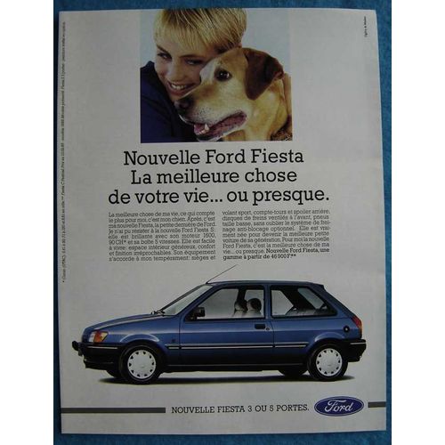 Publicité Papier - Voiture Ford Fiesta S De 1989