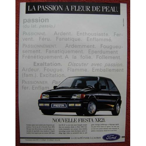 Publicité Papier - Voiture Ford Fiesta X.R.2i De 1989