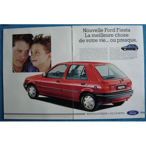 Publicité Papier - Voiture Ford Fiesta C.L.X. Pack De 1989
