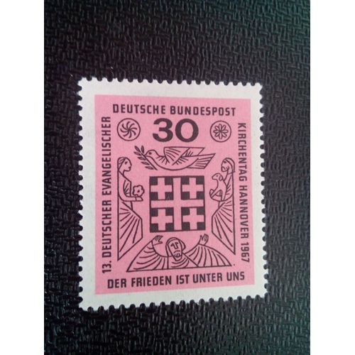 Timbre Allemagne / Rfa Yt 401 Journée De L'église Évangélique 1967 ( 0031004 )