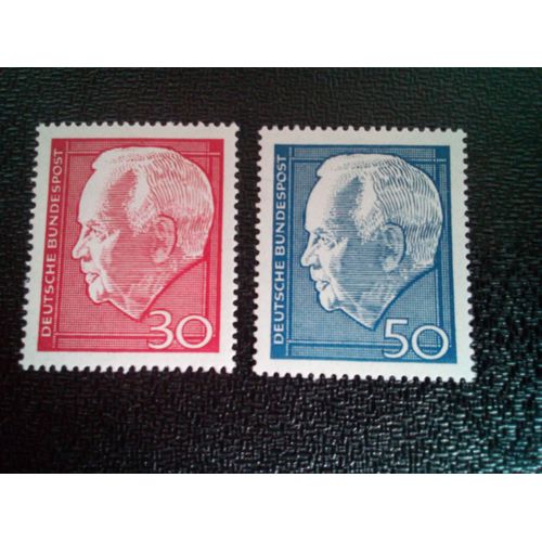 Timbre France Yt 407 - 408 Séries: Heinrich Lubke 1967 ( 0031004 )