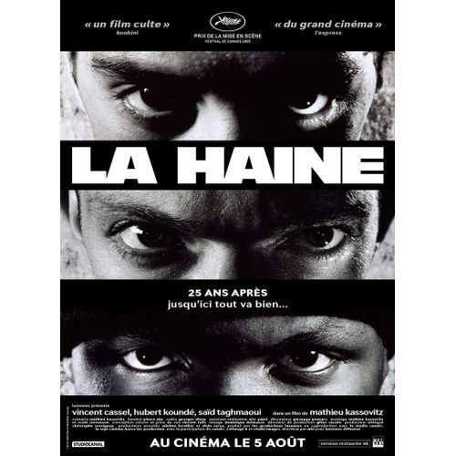 La Haine (Réédition, 25 Ans Après) - Véritable Affiche De Cinéma Pliée - Format 120x160 Cm - De Mathieu Kassovitz Avec Vincent Cassel, Hubert Koundé, Saïd Taghmaoui, Karin Viard - 1995 Réédition 2020