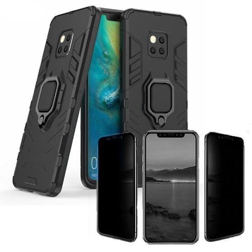 Kit De Verre Trempé 5d Anti-Spy / Intimité + Coque 3x1 Military Defender Pour Huawei Mate 20 Pro