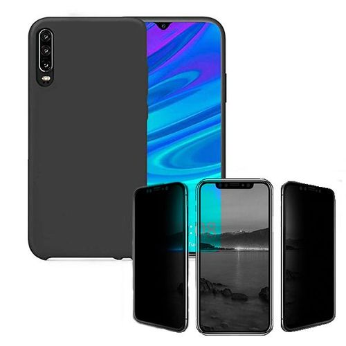 Kit De Verre Trempé Anti-Spy + Coque Silicone Liquide Pour Huawei P30