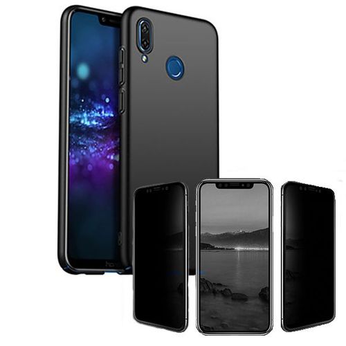 Kit De Verre Trempé 5d Anti-Spy / Intimité + Coque Mince Et Rigide Pour Honor 8x - Noir