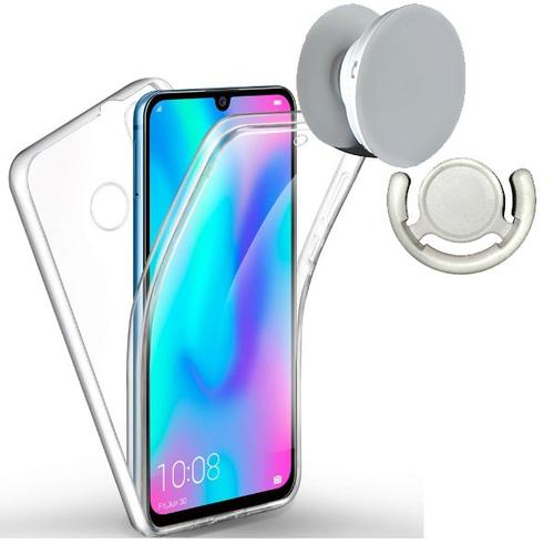 Kit Coque 3x1 360° Anti Choc + 1 Gripholder + 1 Support Gripholder Blanc Pour Huawei Mate 20 Lite