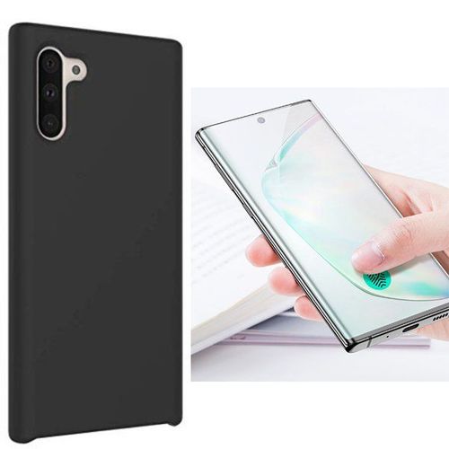 Kit De Verre Trempé 5d Full Cover Incurvé + Coque Silicone Liquide Pour Samsung Galaxy Note 10